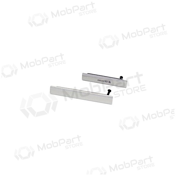 Sony Xperia Z2 D6502 / Z2 Xperia D6503 / Z2 D6543 - capas laterais de microSD e microUSB-SIM (brancas)