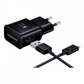 Carregador original Samsung EP-TA200NBE 15W + Type-C cabo preto