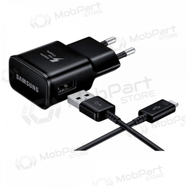 Carregador original Samsung EP-TA200NBE 15W + Type-C cabo preto