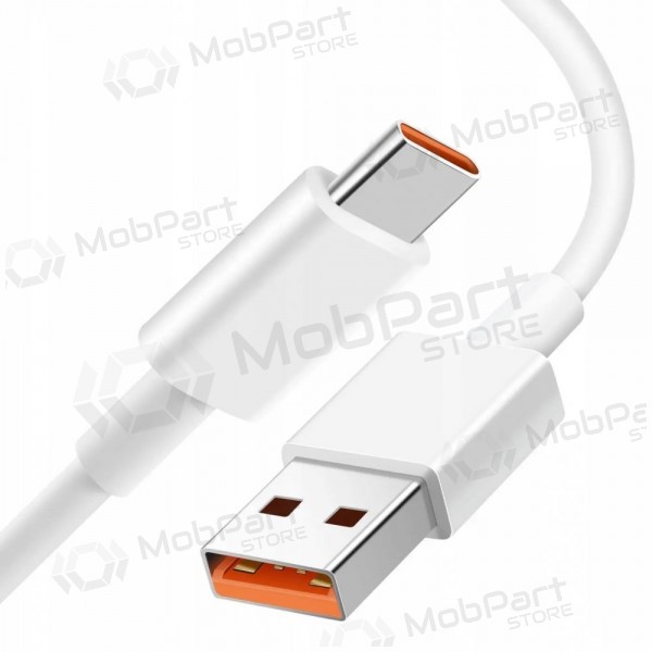 USB cabo Xiaomi USB-A to USB-C 6A 1.0m branco
