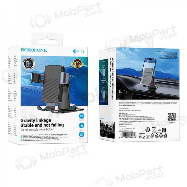 Suporte de telefone para carro Borofone BH119 para painel de 4.5–7 polegadas