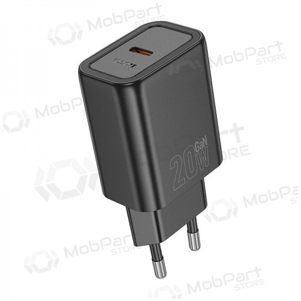 Carregador de telefone Hoco N60 20 W GaN USB-C preto