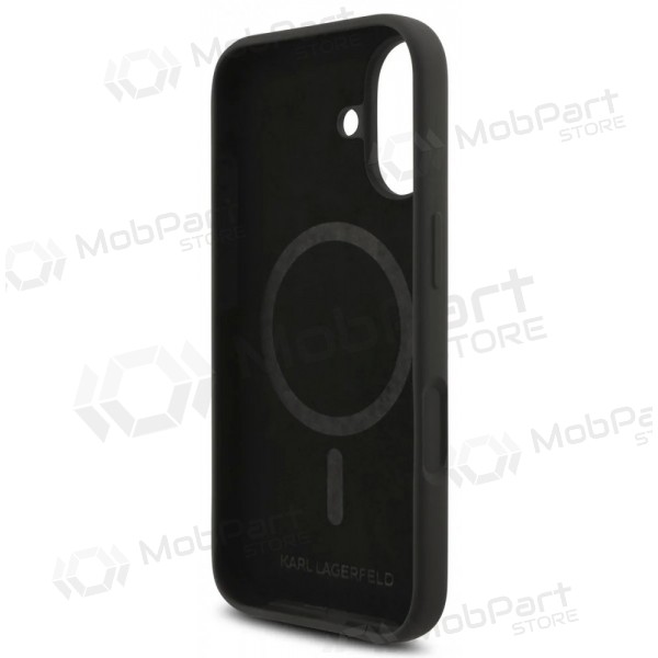 Capa para Apple iPhone 17 -Karl Lagerfeld Liquid Silicone Karl and Choupette MagSafe (preta)