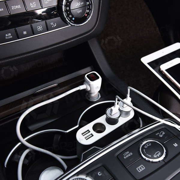 Carregador de carro - šakotuvas Hoco Z13 2xUSB 3xconnector