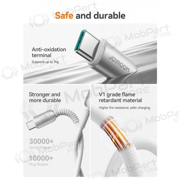 USB cabo Joyroom S-A51 USB-C to USB-C 60W 1.2m cinza