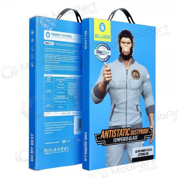 LCD apsauginis stikliukas 5D Mr. Monkey Glass (Strong Lite) Samsung A356 A35 5G/A556 A55 5G preto