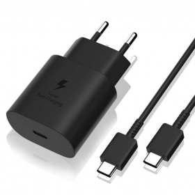 Carregador original Samsung EP-TA800NB 25W + Type-C cabo 25W preto
