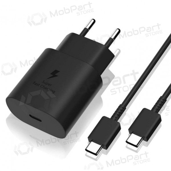 Carregador original Samsung EP-TA800NB 25W + Type-C cabo 25W preto
