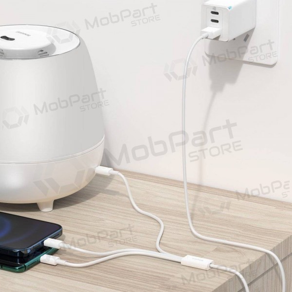 Cabo Baseus Superior USB - microUSB+Lightning+Type-C 3.5A 1.5m (branco) CAMLTYS-02