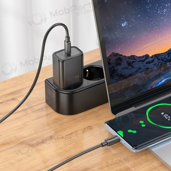 Carregador de telefone Hoco N60 GaN USB-C com cabo USB-C de 1 m branco