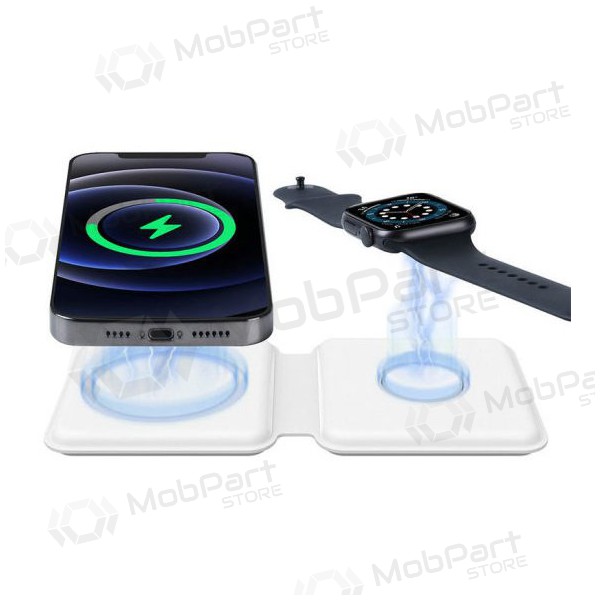 Carregador sem fio 2in1 Smart Phone, Watch (branco)