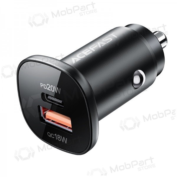 Carregador automobilinis Acefast B1 Mini 38W USB-C+USB-A preto