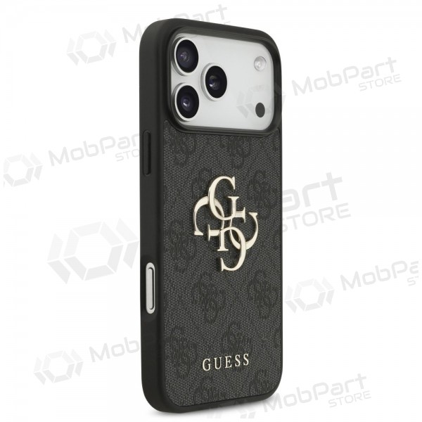 Capa para Apple iPhone 17 Pro Max - Guess PU 4G Metal Logo (cinzento)