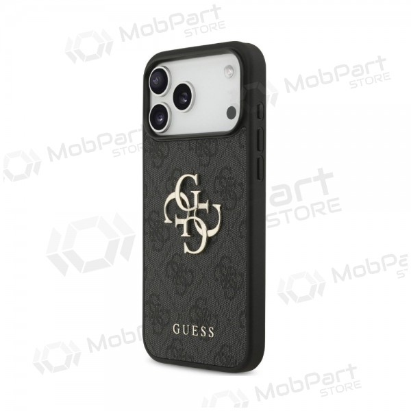 Capa para Apple iPhone 18 Pro Max - Guess PU 4G Metal Logo (cinzento)