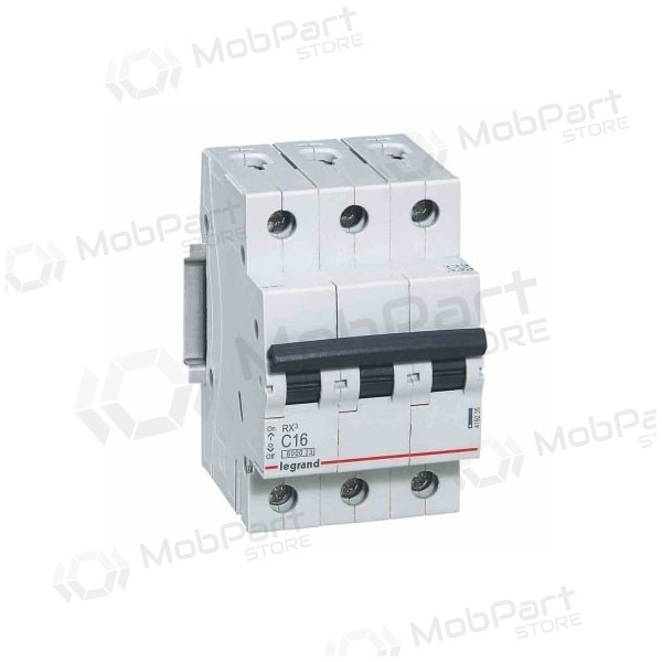 Disjuntor automático MCB RX3 Legrand 419235 (16A, 3P, 400V, 6kA)