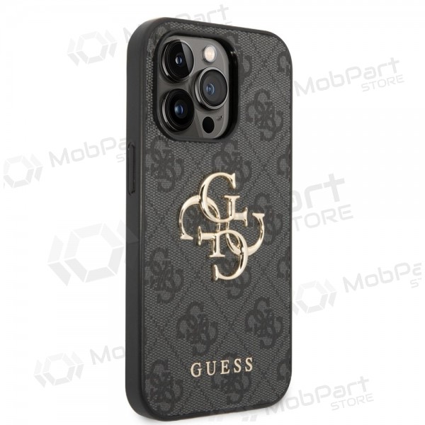 Capa para Apple iPhone 14 Pro -Guess PU 4G Metal Logo- (cinzento)
