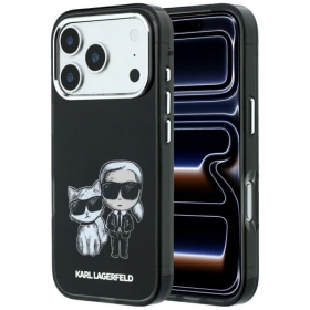 Capa para Apple iPhone 18 Pro - Karl Lagerfeld PU Semi Wrap Smooth Sketch Bodies MagSafe