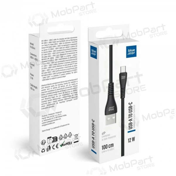 Cabo Lightning Blue Star PJ-DG4-A USB-A para Lightning 1 m preto