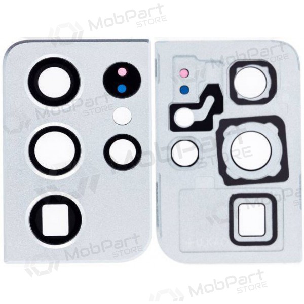 Samsung G998 Galaxy S21 Ultra 5G lente vidro da câmera (prata) (com moldura) Samsung G998 Galaxy S21 Ultra 5G lente vidro da câmera (prata) (com moldura)