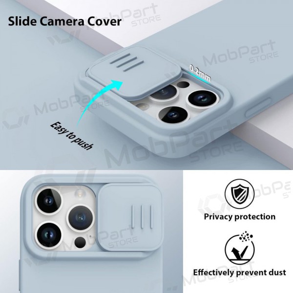 Apple iPhone 15 Pro Max capa „Nillkin Silicone“ (cinza)