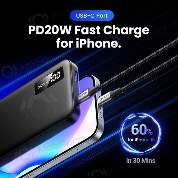 Bateria externa Power Bank Ugreen PB311 20W 10000mAh (25742) preto Bateria externa Power Bank Ugreen PB311 20W 10000mAh (25742) preto