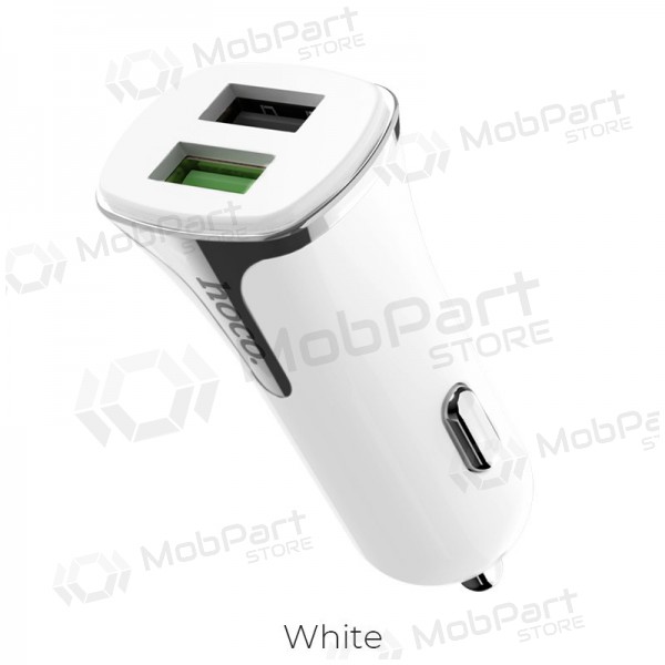 Carregador automobilinis Hoco Z31 Quick Charge 3.0 (3.4A) x 2 USB (branco)