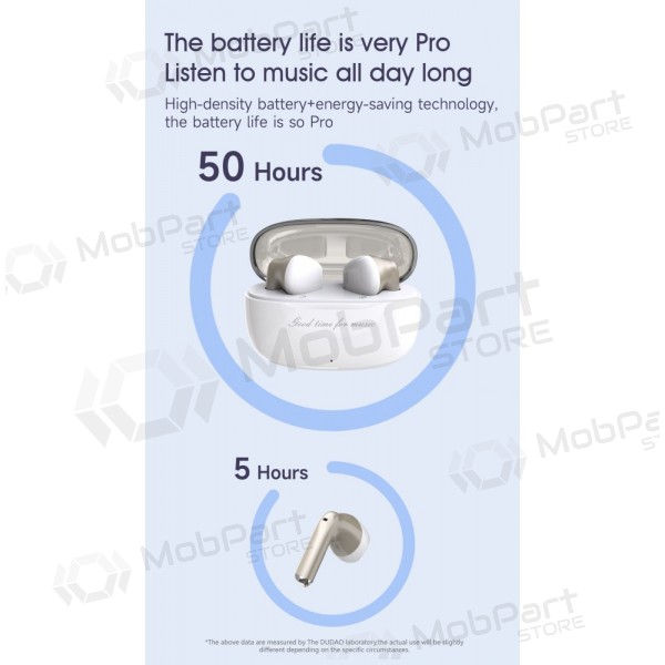 Fones de ouvido sem fio com microfone Dudao U8 Bluetooth brancos