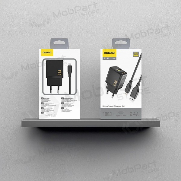 Carregador de telefone Dudao A23L 12 W USB-A com cabo USB-A para Lightning 1 m preto
