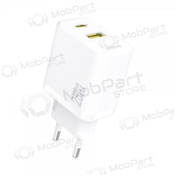 Carregador de telefone Dudao A26T 25 W GaN USB-C + USB-A branco