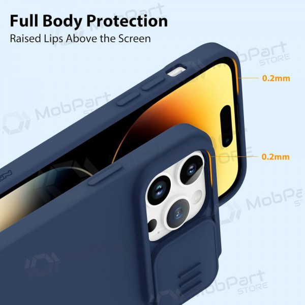 Apple iPhone 15 Pro Max capa „Nillkin Silicone“ (azul escuro)