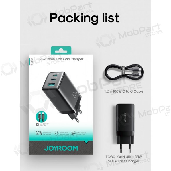 Carregador de telefone Hoco N66 35 W GaN USB-C + USB-A com cabo Lightning 1 m branco