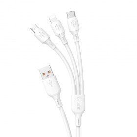 Cabo USB Dudao L8A-3in1 USB-A para USB-C / Micro USB / Lightning 1.2 m 6A