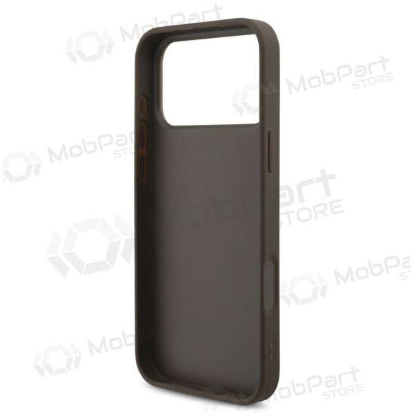 Capa Apple iPhone 17 Pro Max - Guess PU 4G Metal Logo (castanho)