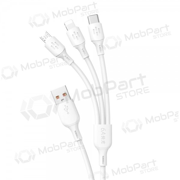 Cabo USB Dudao L8A-3in1 USB-A para USB-C / Micro USB / Lightning 1.2 m 6A