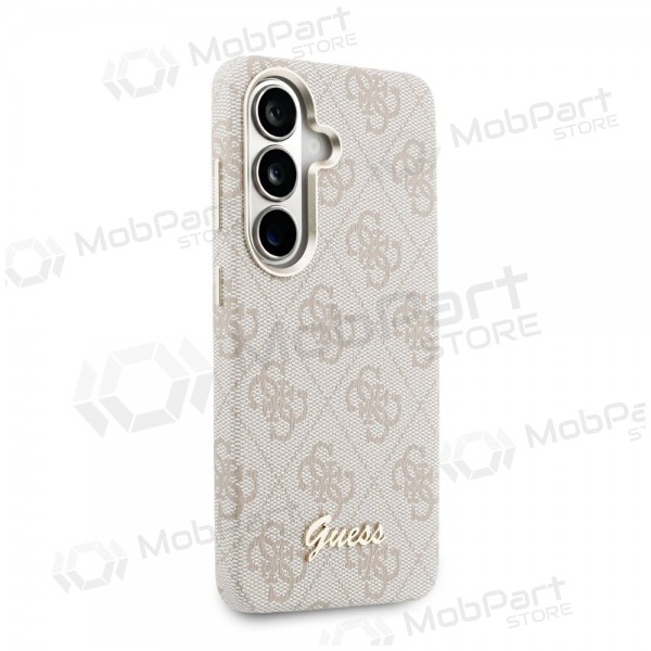 Capa Samsung Galaxy S26 - Guess PU 4G Script Metal Logo Magnetic (rosa)