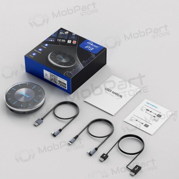 Adaptador sem fios CarPlay / Android Auto Ottocast OttoAiBox P3 PCS46 preto