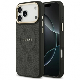 Capa para Apple iPhone 17 Pro - Guess PU Leather 4G Gold Frame MagSafe