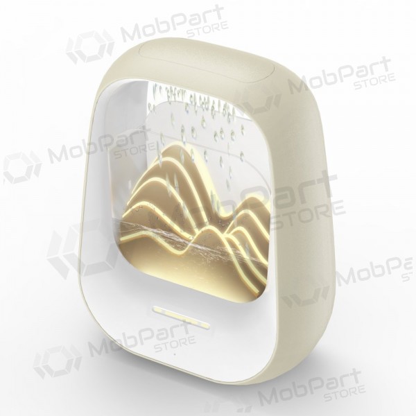 Relaxante alto-falante bluetooth com iluminação RGB Relaxing Rain creme.