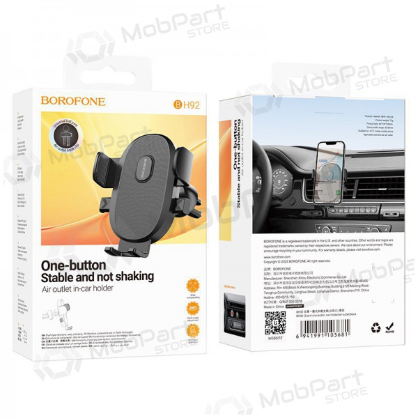 Suporte para telefone de carro Borofone BH92 (air vent) preto