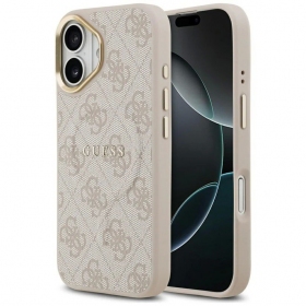 Capa para Apple iPhone 17 -Guess PU Leather 4G Gold Frame MagSafe-