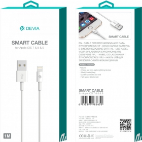 USB cabo Devia Smart Lightning 2.0m (branco)