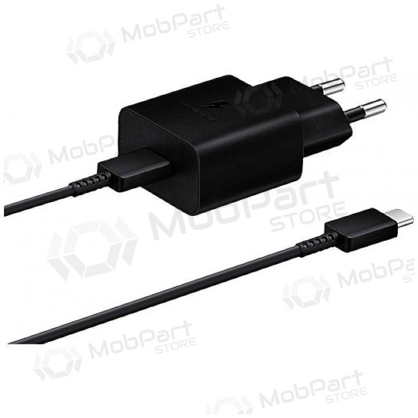 Carregador original Samsung EP-T1510XBEGEU 15W + cabo Type-C 1m na embalagem preto