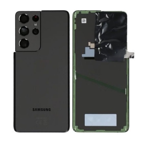 Samsung G998 Galaxy S21 Ultra 5G tampa traseira da bateria (Phantom Black) (usado grade A, original)
