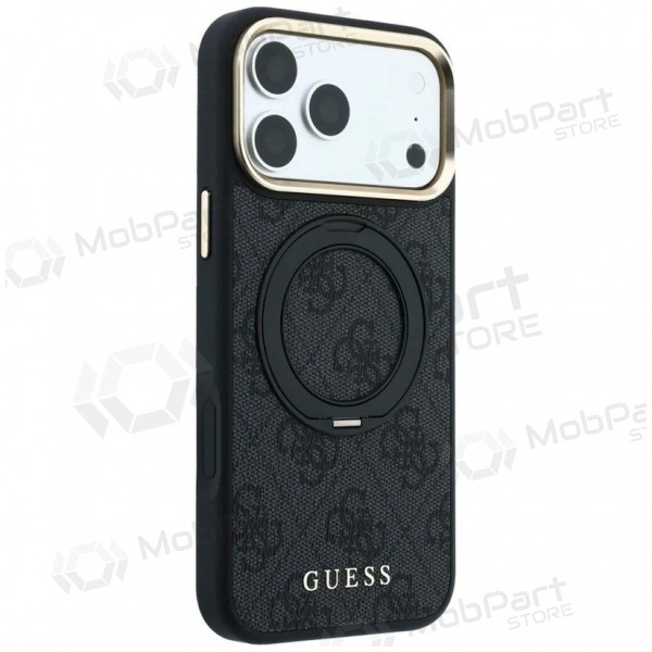 Capa para Apple iPhone 18 Pro - Guess PU 4G Ring Stand MagSafe (preto)