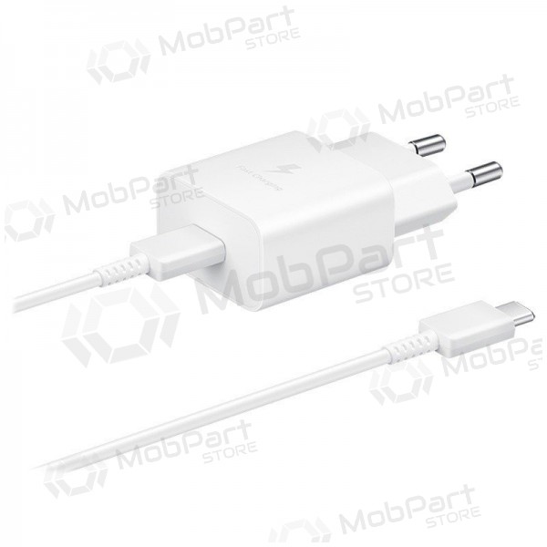 Carregador original Samsung EP-T1510XWEGEU 15W + cabo Type-C 1m na embalagem branco