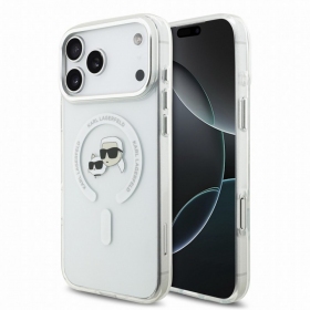 Capa para Apple iPhone 18 Pro Max - Karl Lagerfeld IML K&CH Heads Metal Frame MagSafe (transparente)