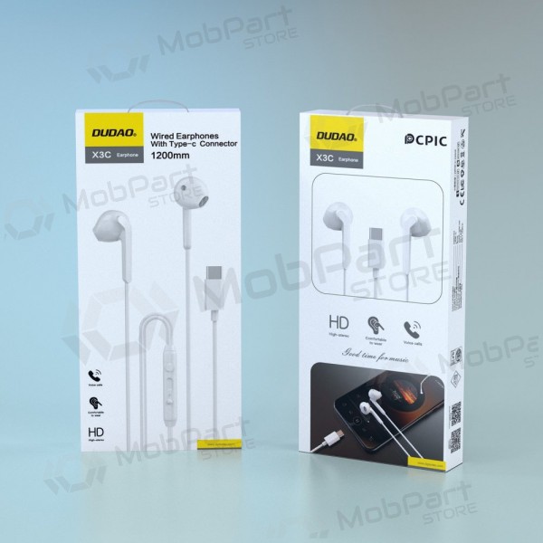 Fones de ouvido USB-C Dudao X3C brancos
