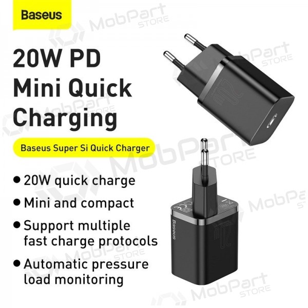 Carregador buitinis Baseus Super Si 20W preto CCSUP-B01