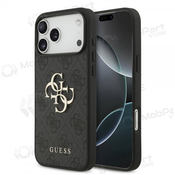 Capa para Apple iPhone 17 Pro Max - Guess PU 4G Metal Logo (cinzento)