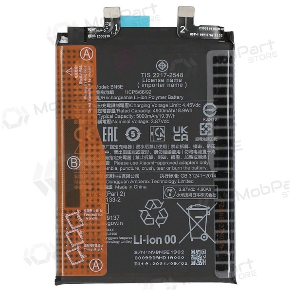 Xiaomi Redmi Note 11 Pro 5G, Note 12 Pro 4G, Poco X4 Pro 5G bateria, akumuliatorius (BN5E) (original) Xiaomi Redmi Note 11 Pro 5G, Note 12 Pro 4G, Poco X4 Pro 5G bateria, akumuliatorius (BN5E) (original)